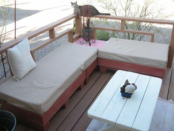projekt tarasu meble ogrodowe diy sofa wykonana z palet