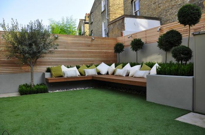 terrasse design sièges de pelouse verte déco cise