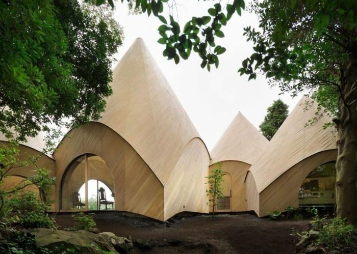 tipi tente maisons modernes béton bois bâtiment écologique