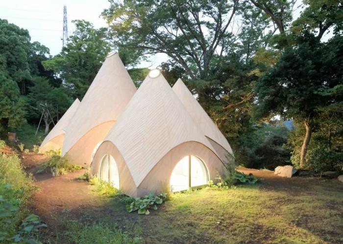 tipi tente maisons modernes japon bois béton