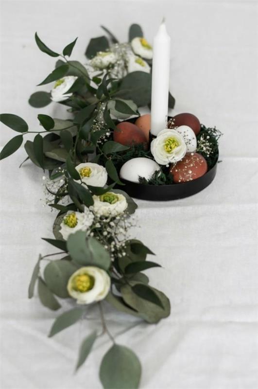 dekoracja stołu kwiaty jajka pomysły na dekoracje wielkanocne