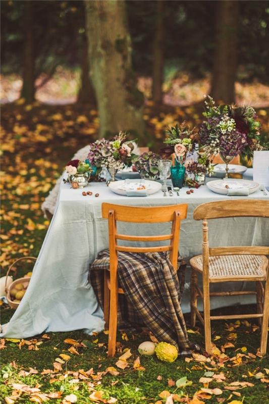dekoracje stołu ślub ślub jesienią ślub w październiku stare kobiety lato