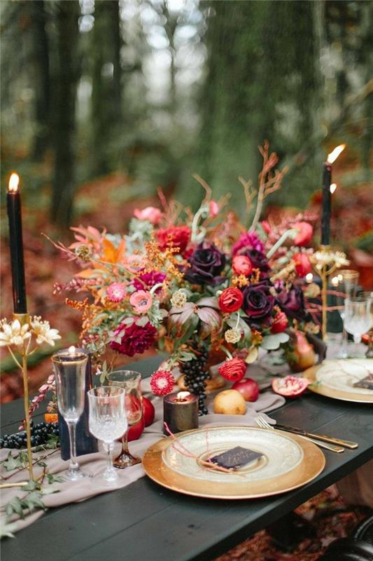 dekoracje stołu wesele ślub jesienią wesele w październiku kolorowe