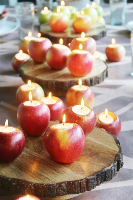 dekoracje stołu ślub ślub jesienią ślub w październiku marnotrawstwo jabłek