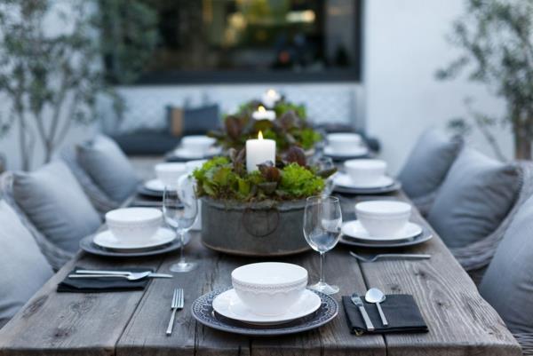 dekoracja stołu drewno stół ogrodowy stół do jadalni krzesła meble ogrodowe,