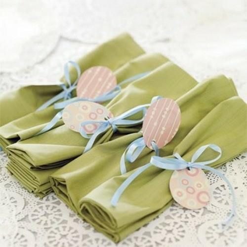 décorations de table pour pâques serviettes en tissu vert pomme pendentifs en papier
