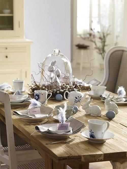 décorations de table pour pâques couronne de pâques branches de saule plume blanche
