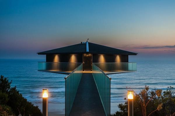 wymarzone domy Fairhaven Beach House oświetlenie zewnętrzne F2 Architecture