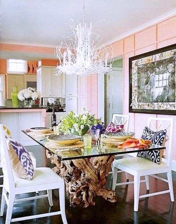 bois flotté lustre table table basse construire manger