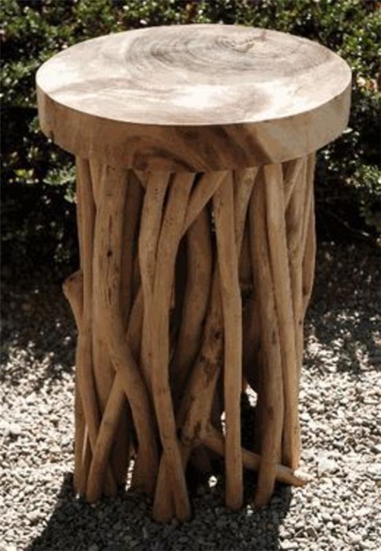 table de table en bois flotté table basse ronde