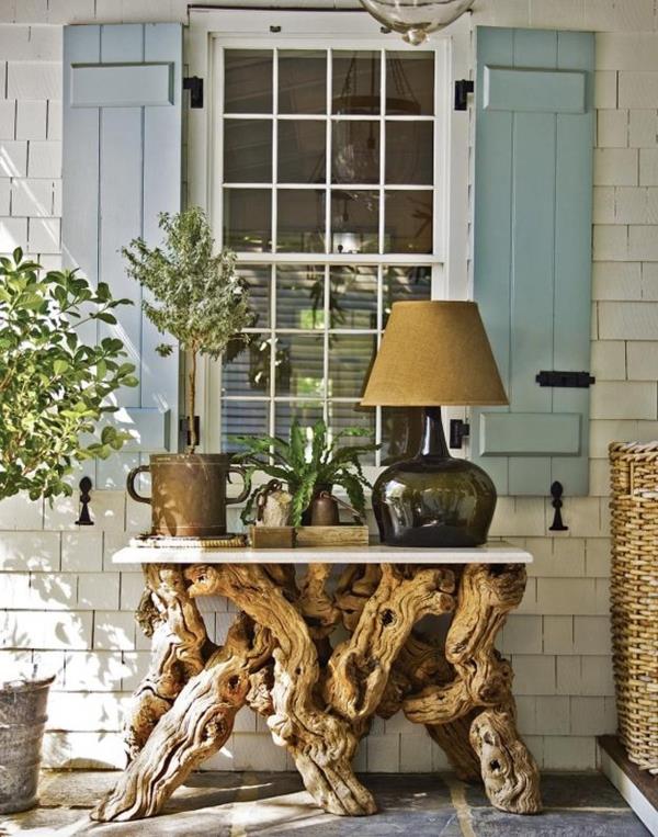 table basse en bois flotté construire véranda