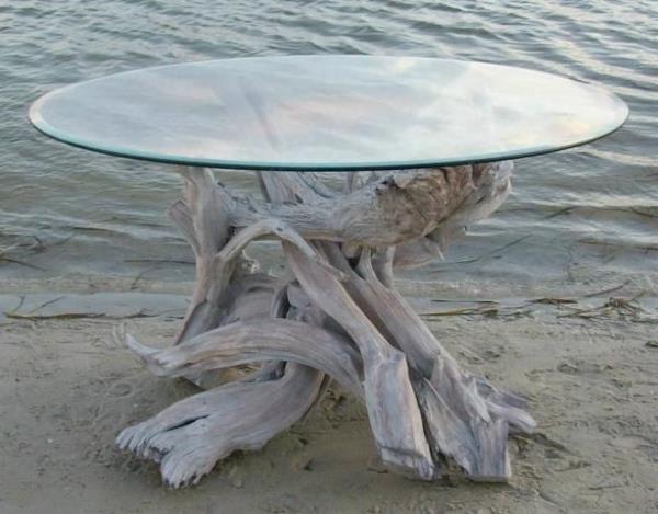 table basse en bois flotté construire salon