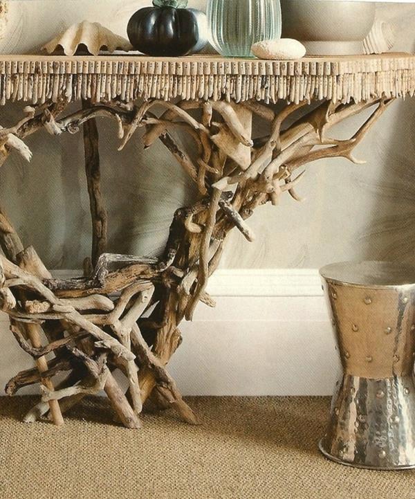 table de salon en bois flotté
