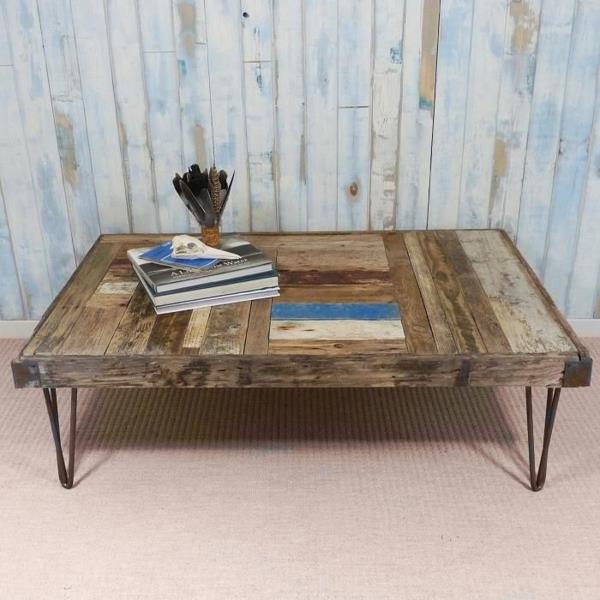 table de salon en bois flotté construisez-vous bas