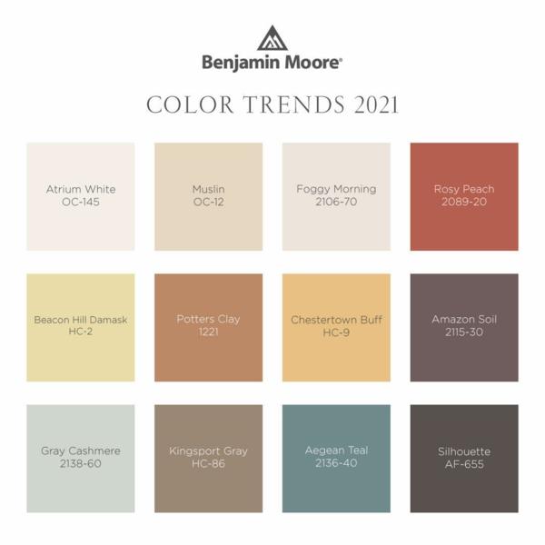 couleurs tendance 2021 benjamin moore