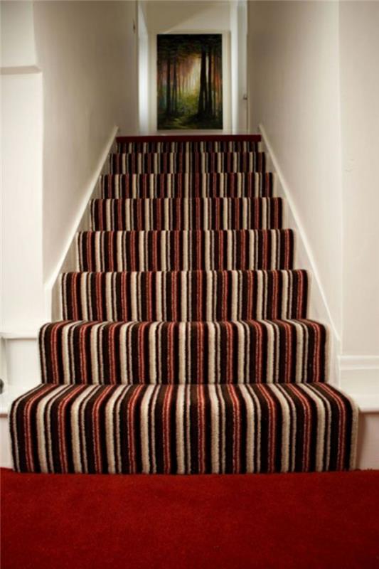 tapis d'escalier tapis à rayures tapis rouge