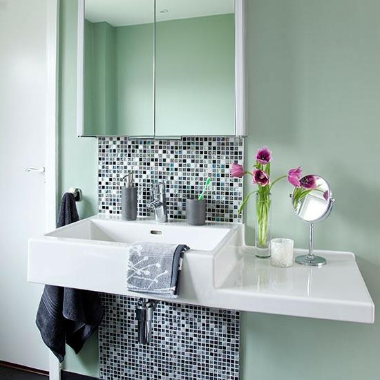 tulipany łazienka nowoczesna mozaika mozaikowa umywalka