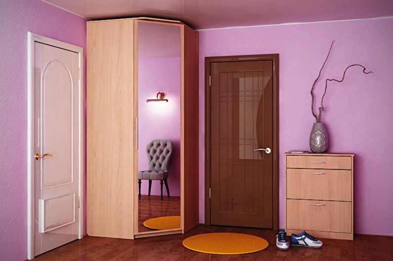 Ъглови гардероби в коридора - снимка