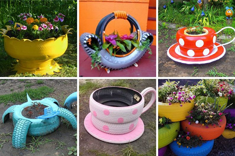 DIY Reifengartendekorationen