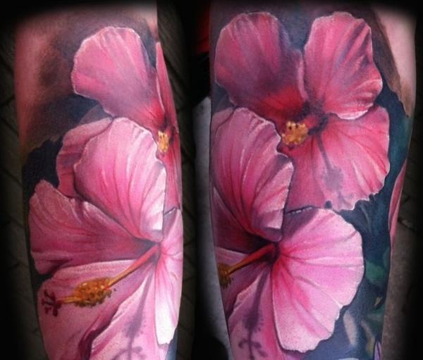 idées de tatouage d'avant-bras fleurs roses
