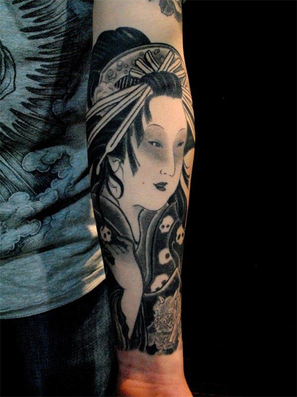 szablony tatuażu przedramienia azjatycka kobieta