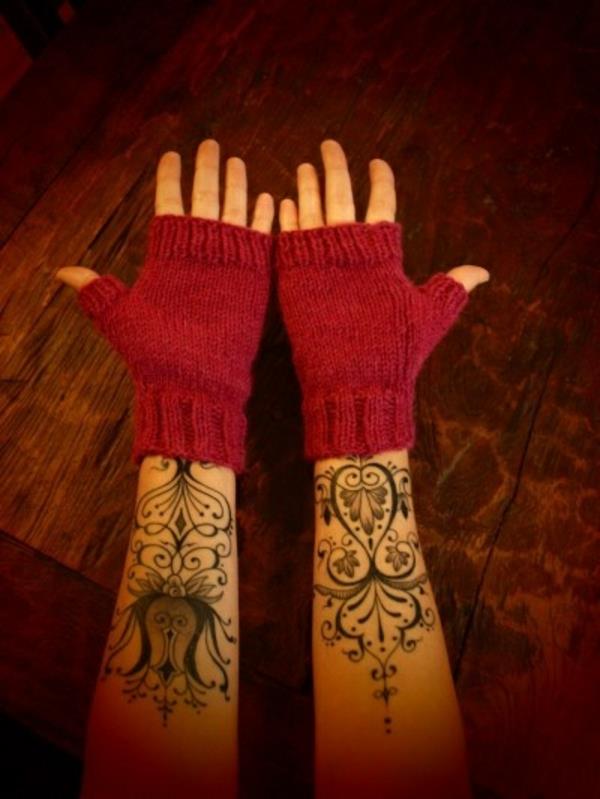 przedramię wzory tatuaży szablony rękawice