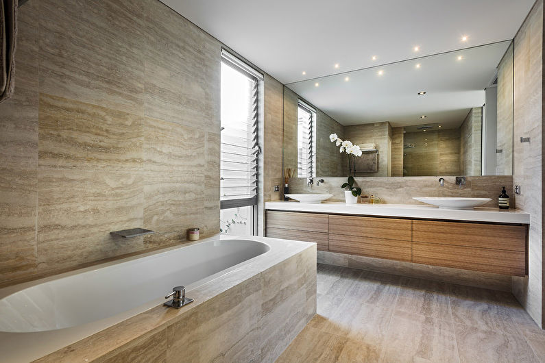 Braunes Badezimmer im modernen Stil - Innenarchitektur