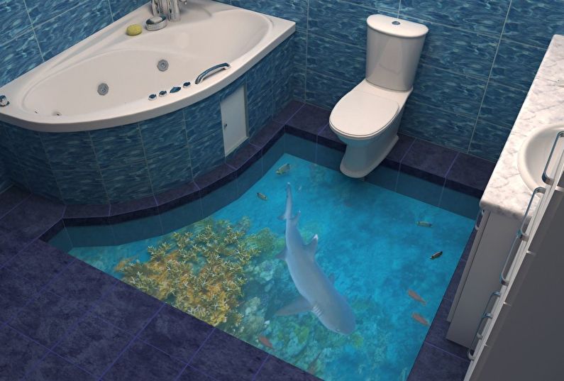 Modernes Badezimmerdesign - Bodenbelag