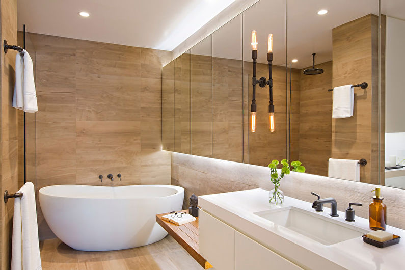 Zeitgenössisches Badezimmerdesign – Dekor und Beleuchtung