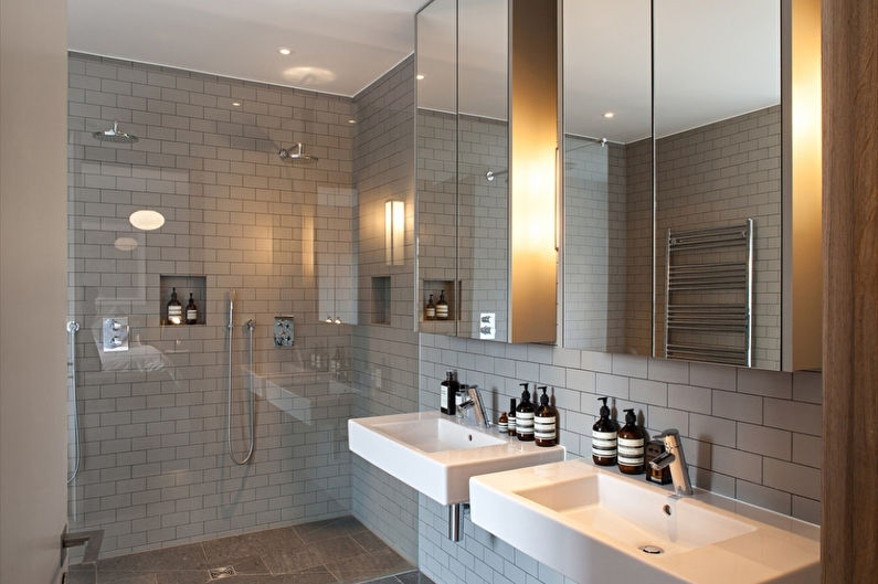 Graues Badezimmer im modernen Stil - Innenarchitektur