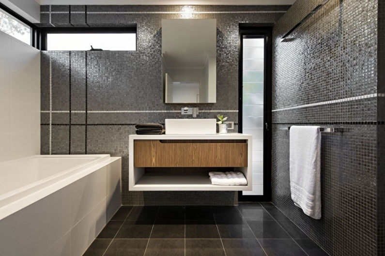 Graues Badezimmer im modernen Stil - Innenarchitektur