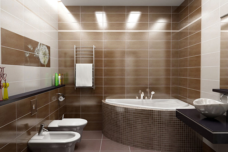 Braunes Badezimmer im modernen Stil - Innenarchitektur