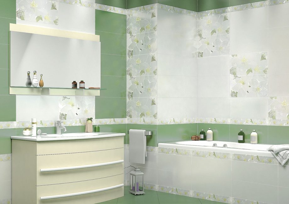 Приглушено зелено в интериора на банята