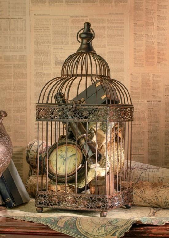 pomysły na dekorację klatki dla ptaków w stylu vintage