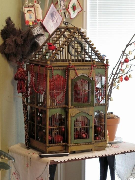 Vintage dekoracja świąteczna dekoracja klatki dla ptaków