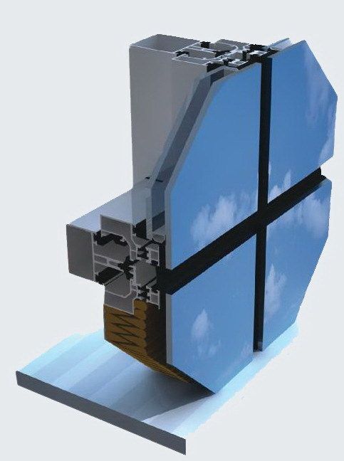 Schematische Darstellung eines Structural-Fassaden-Glazing-Systems