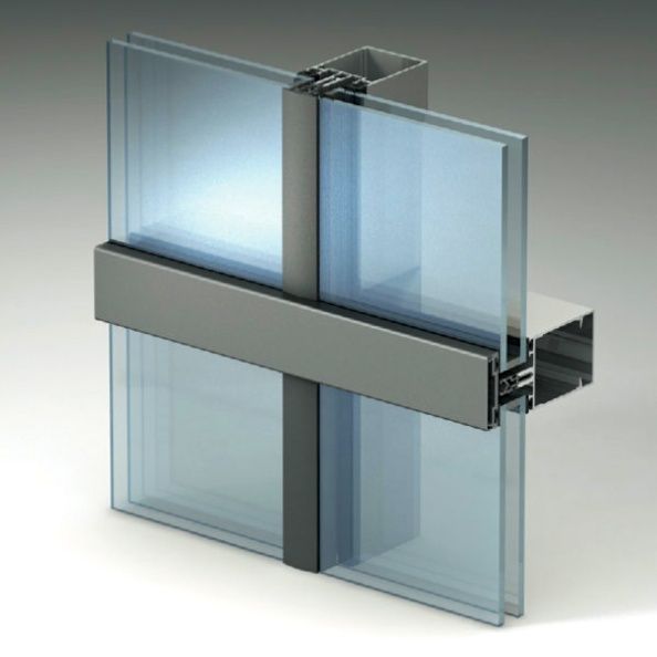 Schematische Darstellung eines Semi-Structural-Glazing-Systems