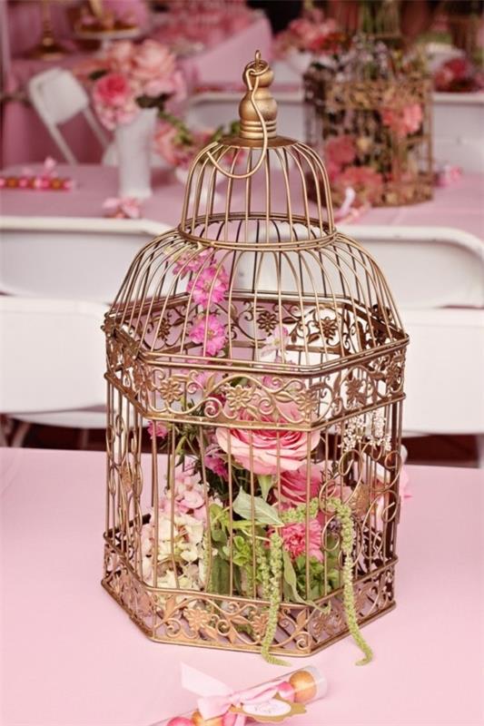 dekoracja klatki dla ptaków dekoracja stołu weselnego z różami