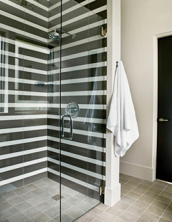 idées de peinture murale pour cabine de douche murs rayés