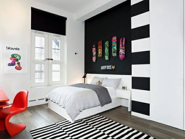 idées de couleurs de mur tapis rayé