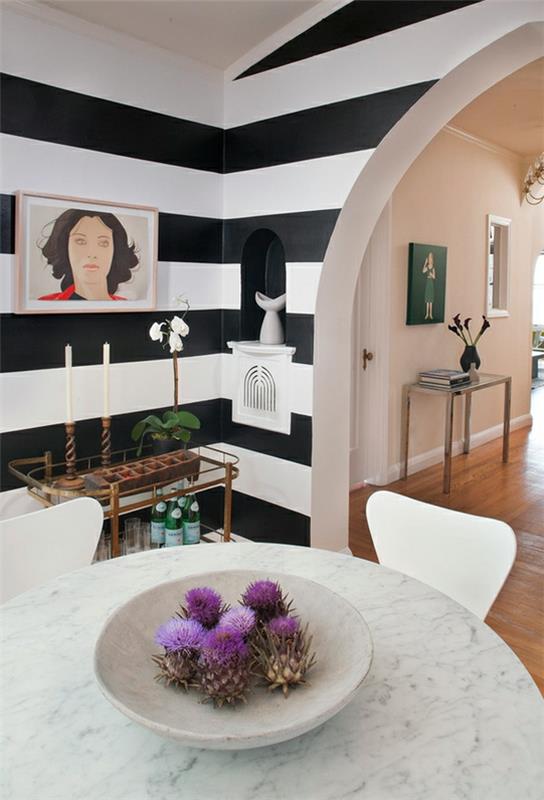 idées de couleur de mur classique noir et blanc