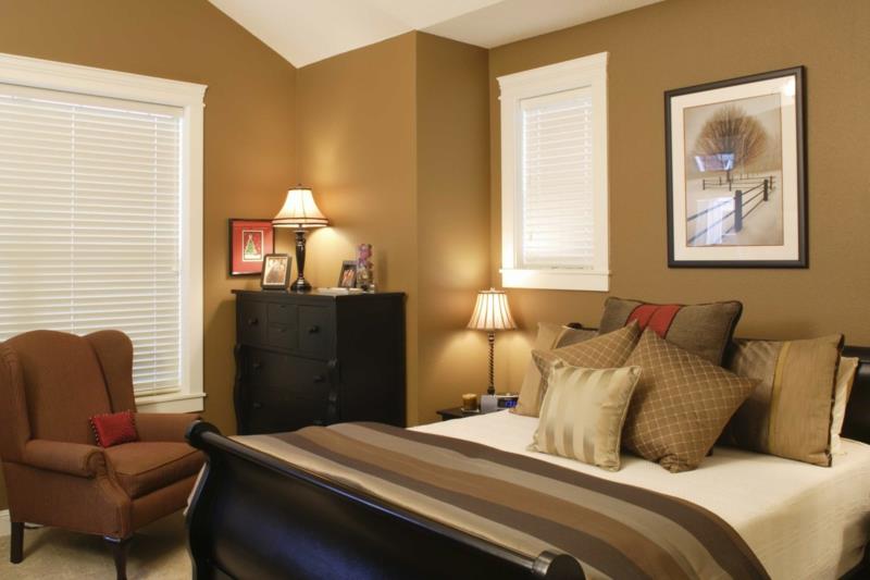 idées de couleur de mur chambre tendance couleur marron tons marron café