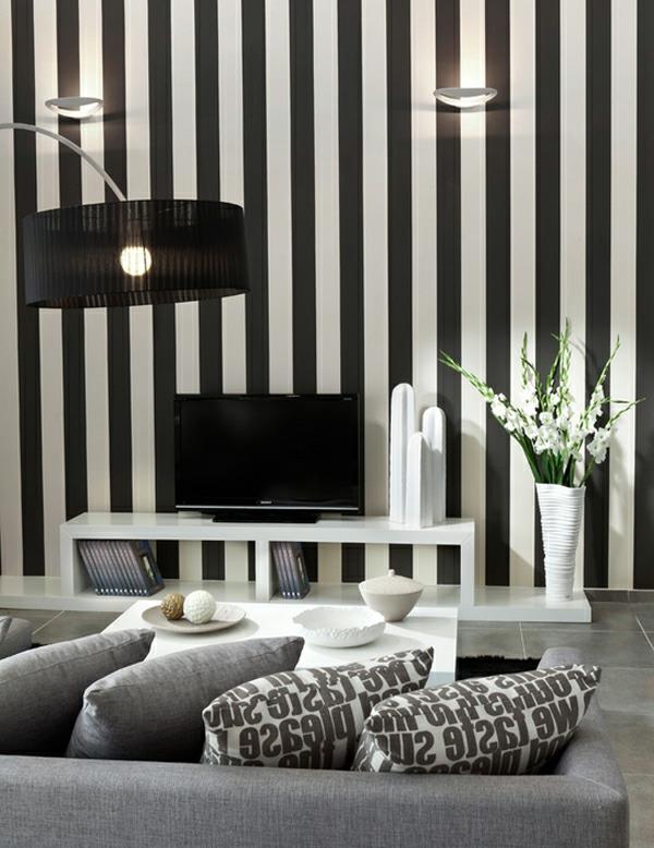 idées de couleurs de mur à rayures noires et blanches