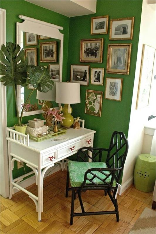 kolor ściany zielony kolor pomysły projekt ściany zdjęcia rama dekoracja ścienna