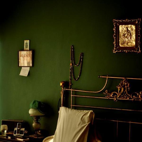 kolor ściany klasyczny zielony kolor pomysły projekt ściany ciemny