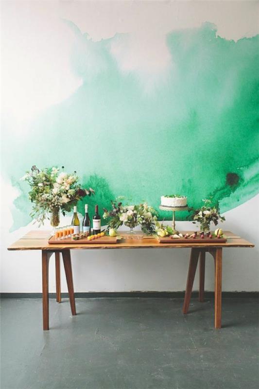 dekoracja ścienna zielone pomysły kolorystyczne sztuka projektowania ścian