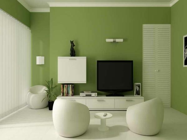 kolor ściany zielony kolor pomysły projekt ściany fotel wygodny