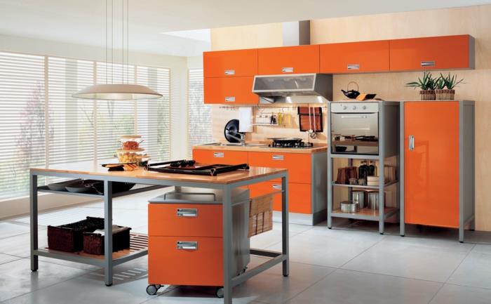 peindre les murs de la cuisine cuisine orange crème armoires de cuisine table de cuisine