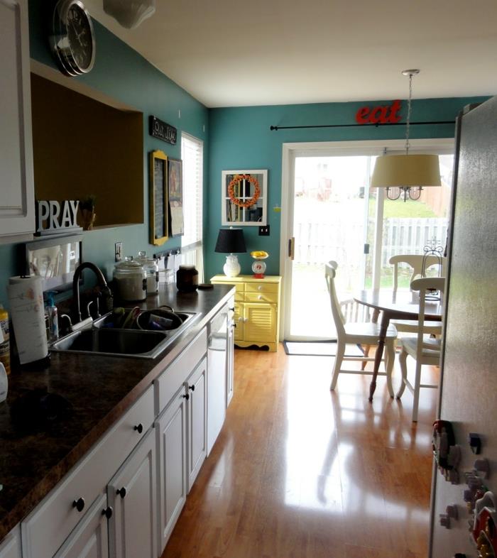 cuisine couleur mur murs de cuisine vert armoires de cuisine blanches armoires de cuisine jaune