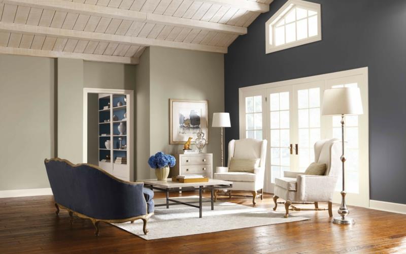 couleurs de mur tendances meubles de salon classiques couleur de mur violet gris